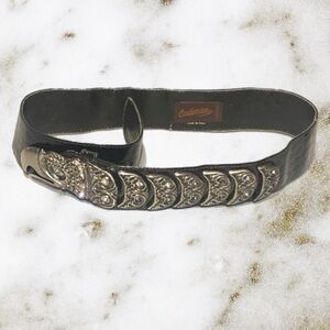Vintage Cadenza Italian Leather & Rhinestone Belt
